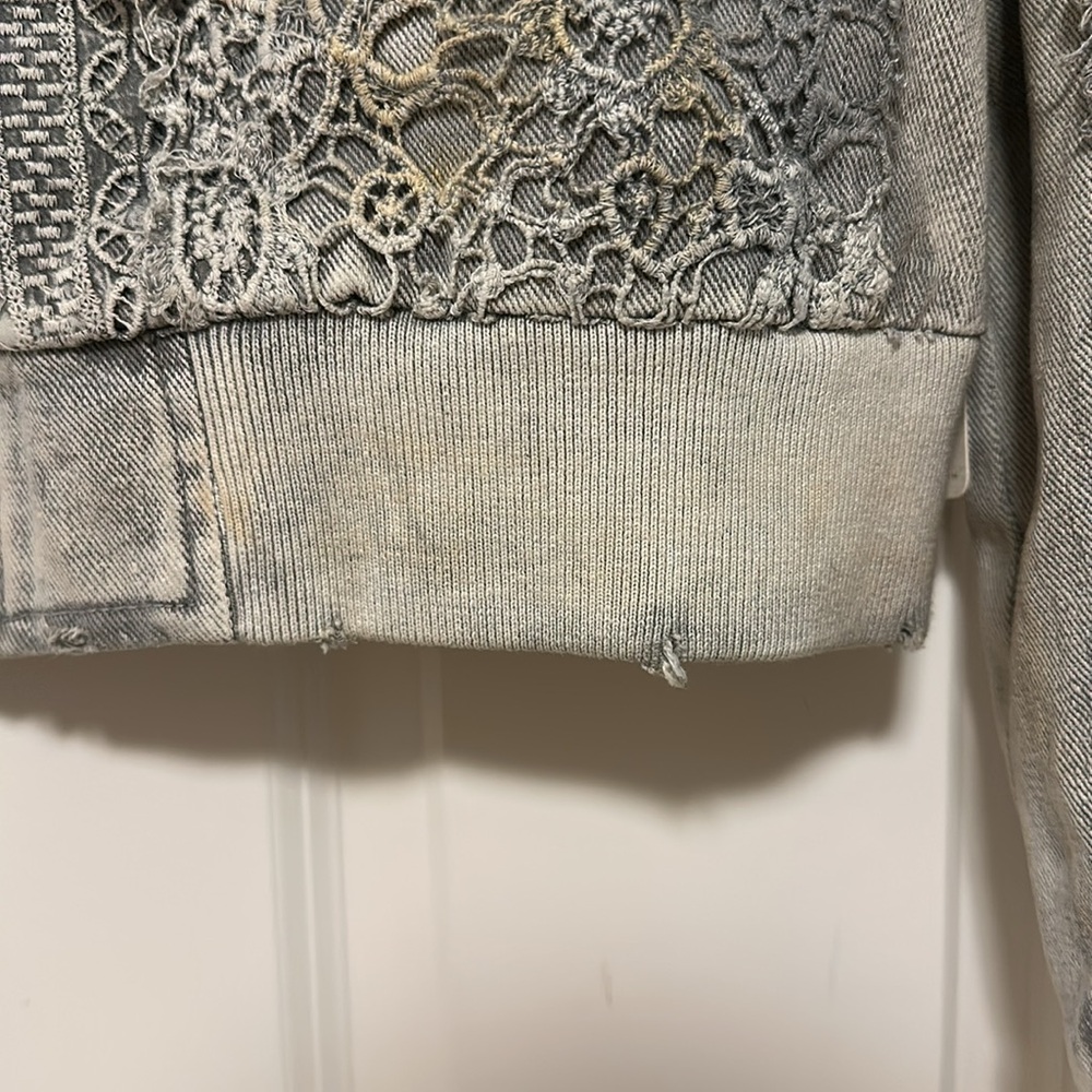 Free People Mazzie Denim Bomber Jacket NEW - Picture 6 of 9